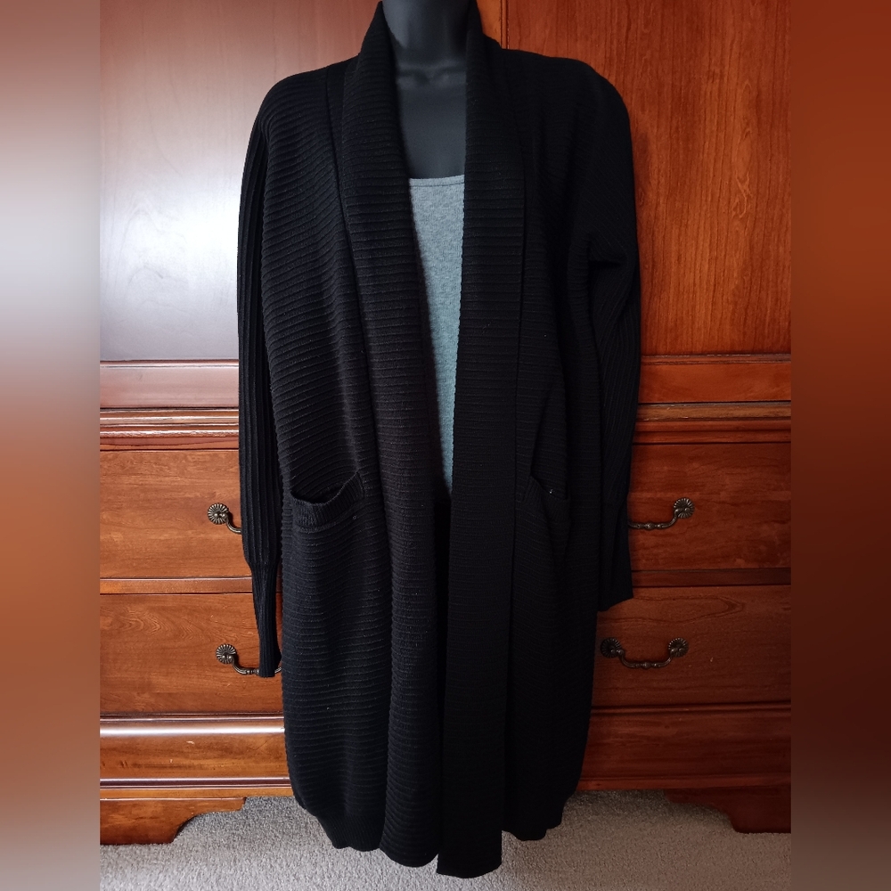 Calvin Klein Black Open Front Cardigan